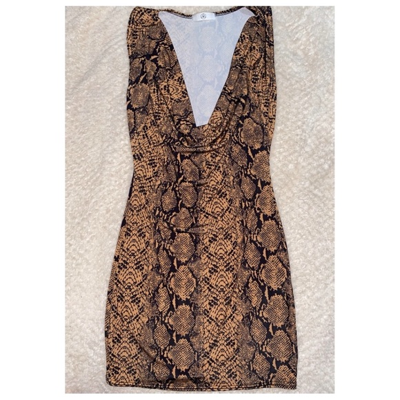 Snake skin cowlick neck line dress - Picture 1 of 1